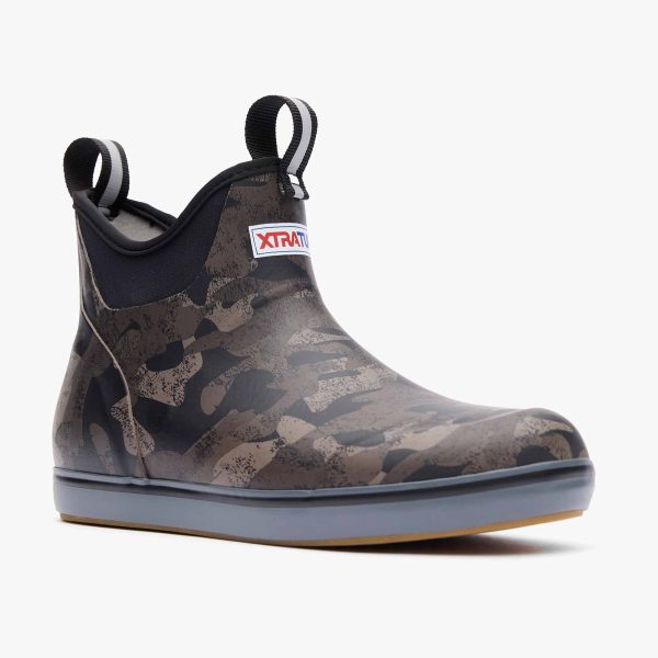Women's Black Camo Ankle Deck Boot